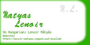 matyas lenoir business card